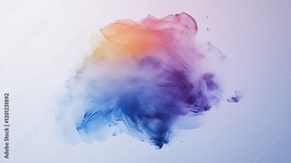 Poster colorful abstract swirling cloud creating a calming effect in modern art