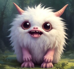 Illustration of fluffy and cute small monster.