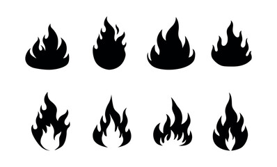 Vector illustration of fiery flames with blazing shapes. Perfect for icons, logos, and design elements symbolizing heat, energy, passion, or danger