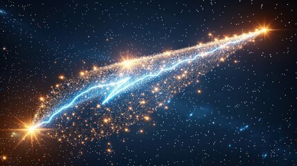 Obraz premium Cosmic Lightning Streak: A Celestial Spark Across the Starry Void
