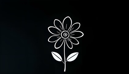 black and white flower