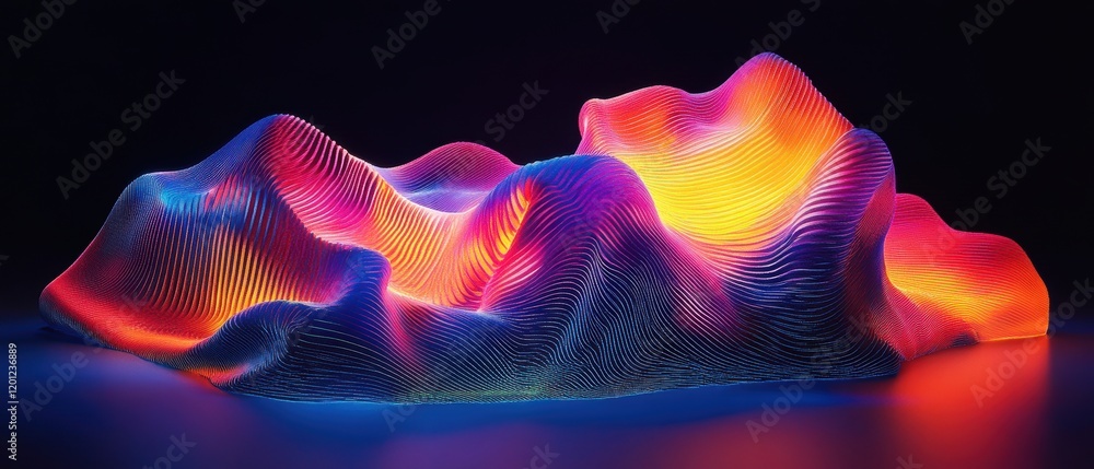 Poster captivating digital art space colorful high-fidelity visuals in an abstract environment