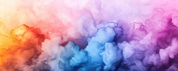 Misty watercolor concept. Colorful smoke clouds creating a vibrant and artistic background for various uses.
