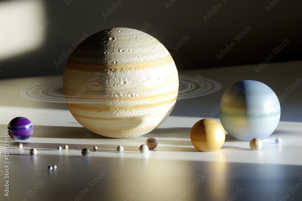 Poster a 3d model of the solar system with all planets in their relative positions, great for educational i