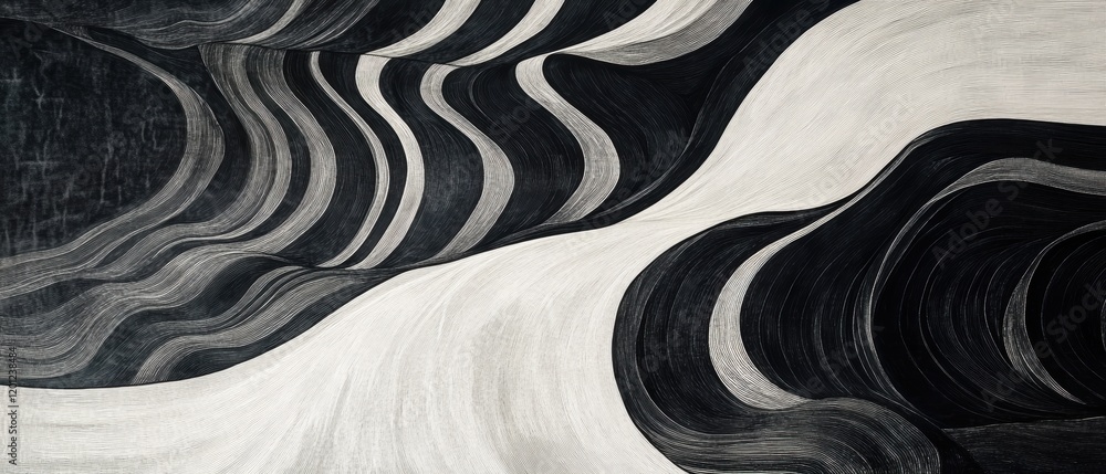 Poster high-fidelity gigapixel representation of dynamic black and white abstract patterns