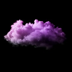 Naklejka premium Purple Fluffy Cloud Isolated on Black Background - Dreamy Digital Art