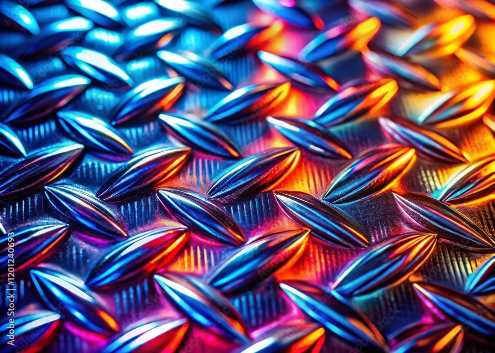 Poster macro photography of profiled steel: abstract textures and patterns