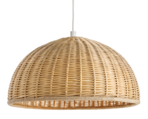 Wicker Pendant Light Fixture on Transparent Background, Boho Lighting, Natural Rattan Light, Home Illumination