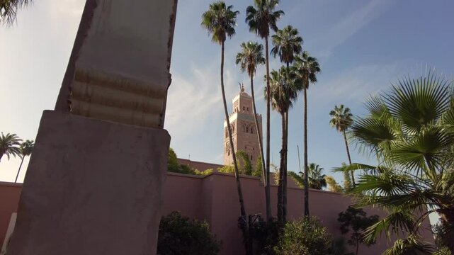 Africa, Morocco, Marrakech ,  Koutoubia islamic Mosque tourist attraction destination clo to Jemaa el Fna haritage  wordl 