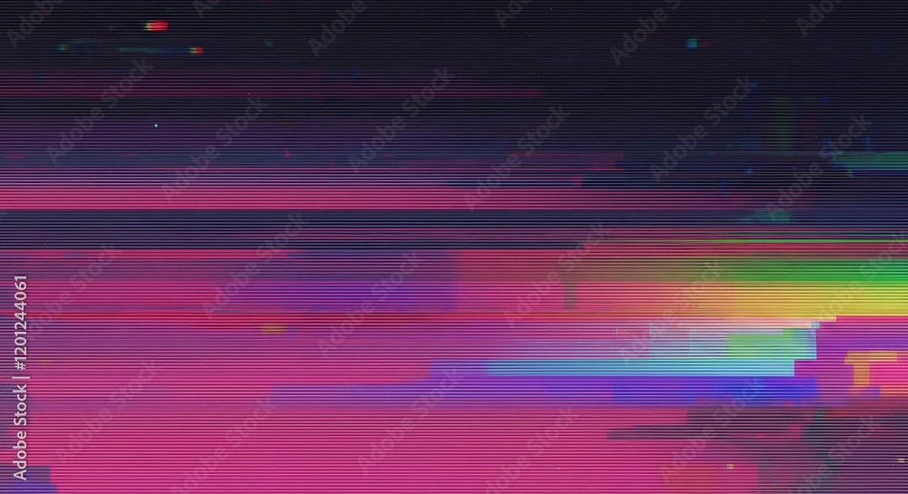 Poster creative glitch texture, video background static color noise glitch error video damage bad interfere