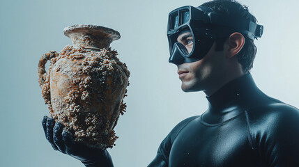 a man in a black wetsuit holding a dough dough