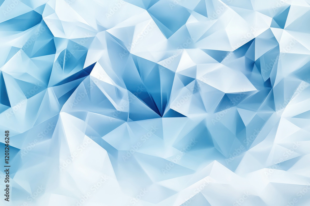 Poster soft blue polygonal background with light gradients for modern design projects