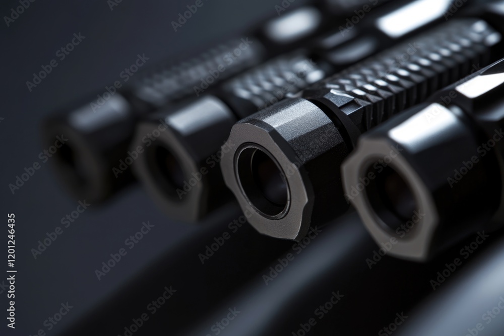 Poster A detailed view of various metal pipes used in construction and industry, suitable for use in background or as decorative element