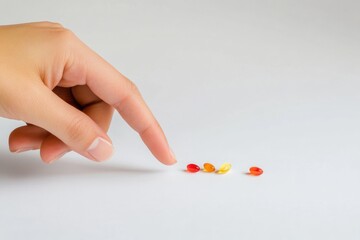 A person's hand is reaching for medication or pills in this image