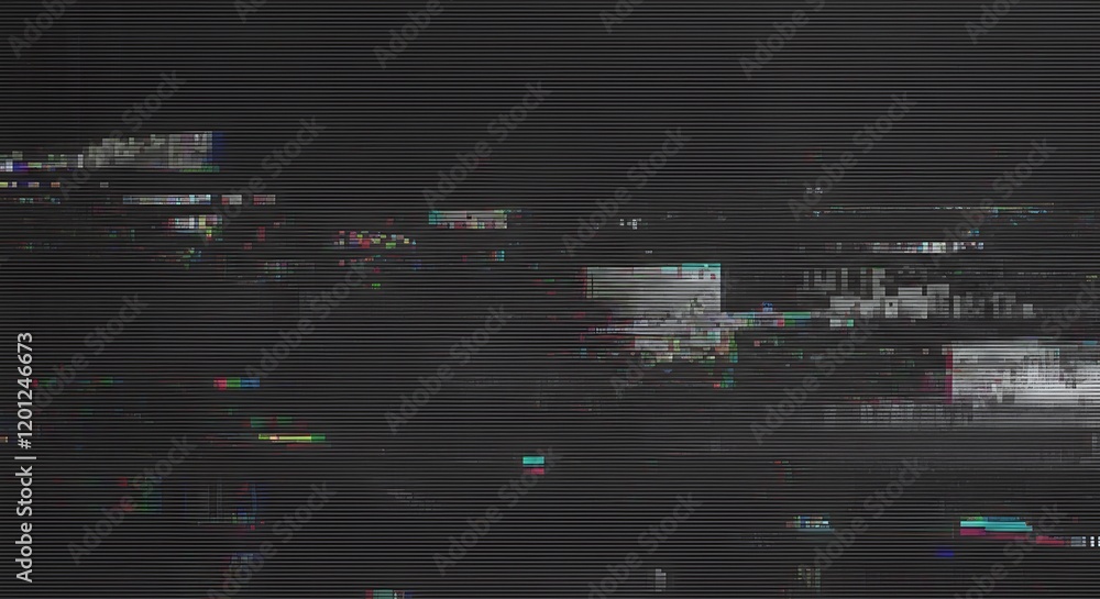 Poster Creative glitch texture, video background static color noise glitch error video damage bad interference and no signal, Test Screen Glitch abstract Texture