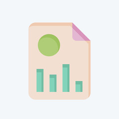Fototapeta premium Icon Financial Report. related to Retirement symbol. flat style. design editable