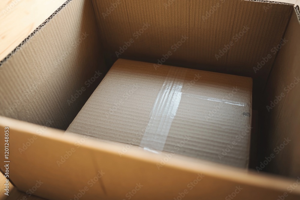 Aufkleber a cardboard box containing a computer
