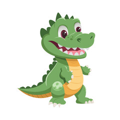 Children cute animals. Crocodile character. Lovely baby alligators. Vector Illustration.