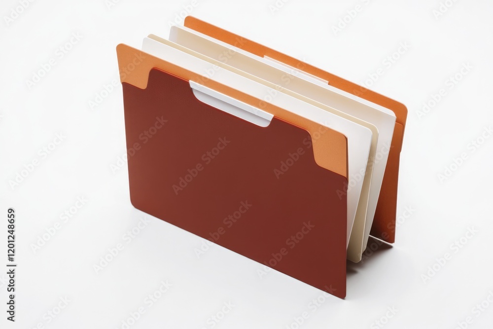 Poster a bright red folder with three smaller folders placed on top, great for business or organizational u