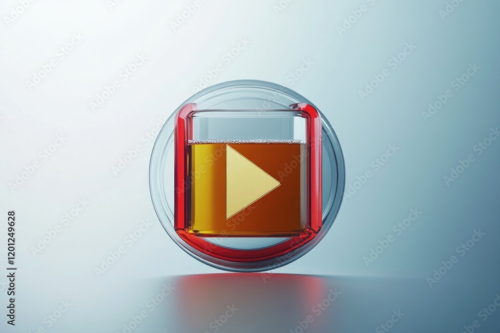 Poster a simple play button icon on a clean background