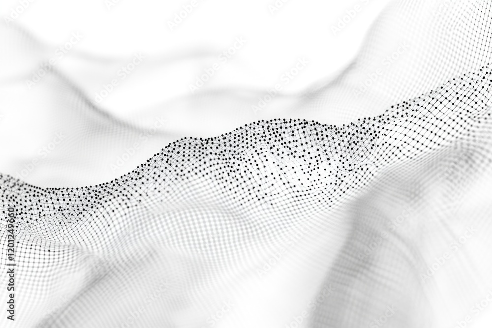 Aufkleber A close-up view of a wave of tiny dots in shades of gray, creating a visually interesting pattern