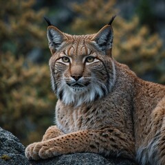 Obraz premium portrait of a lynx. lynx in snow. Luchs. Eurasian lynx.