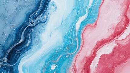 Abstract Marble Texture with Blue and Pink Swirls Perfect for Wallpaper or Background Design in a Modern Aesthetic