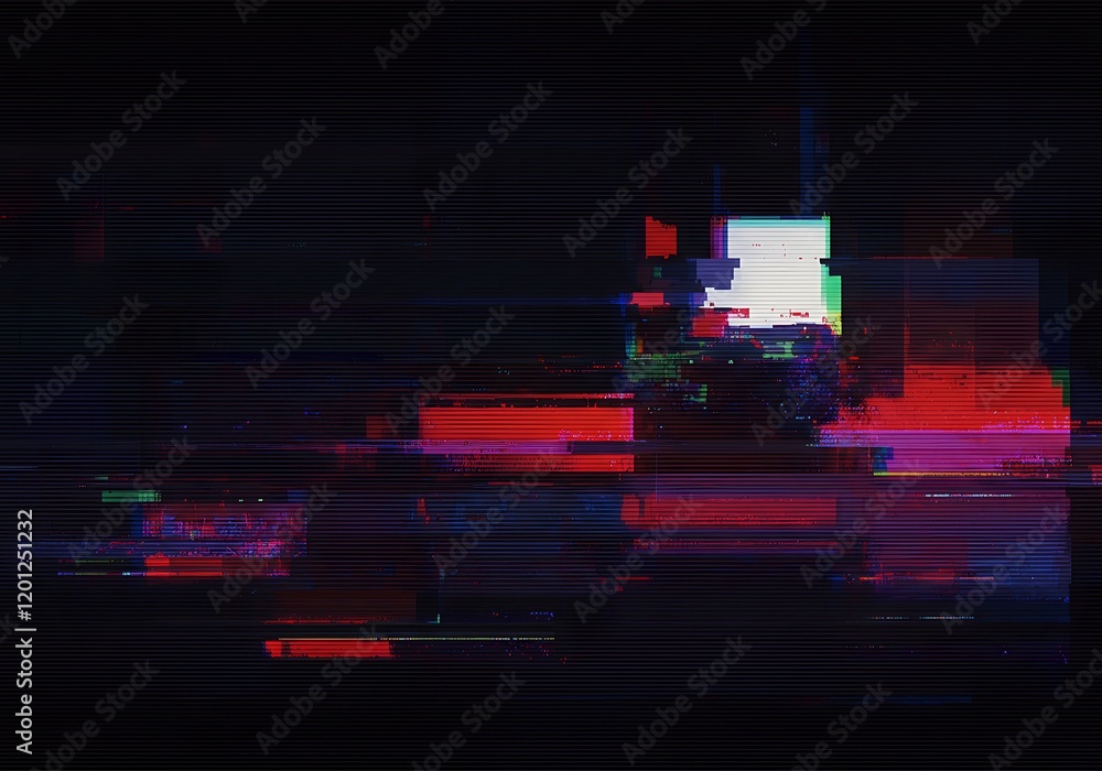 Poster creative glitch texture, video background static color noise glitch error video damage bad interfere