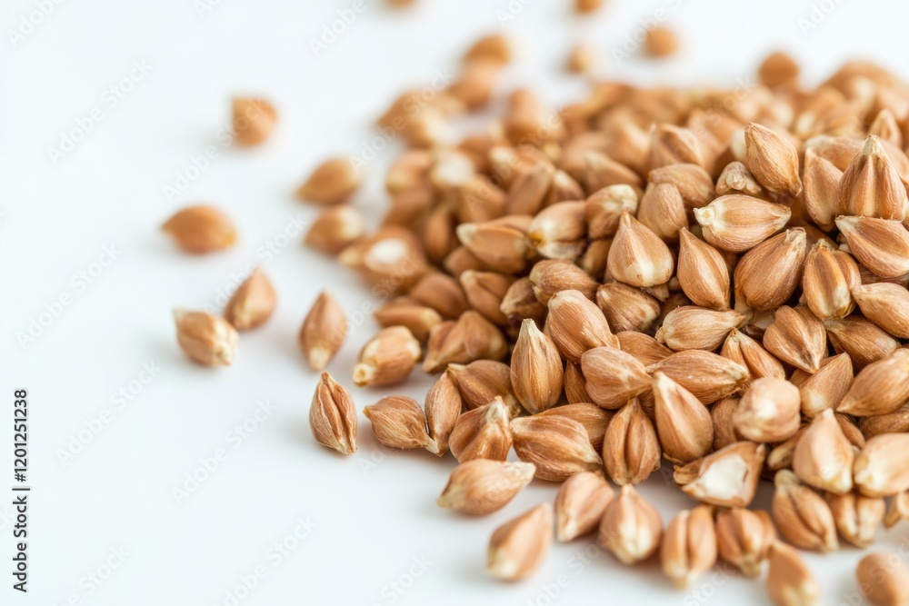 Poster a collection of various nuts on a clean white background