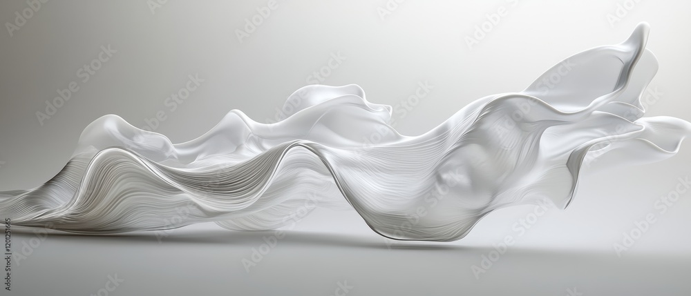 Poster minimalist space high-resolution abstract art installation of fluid motion dynamics
