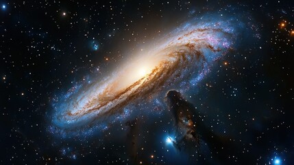 Fototapeta premium The sprawling beauty of a vast spiral galaxy