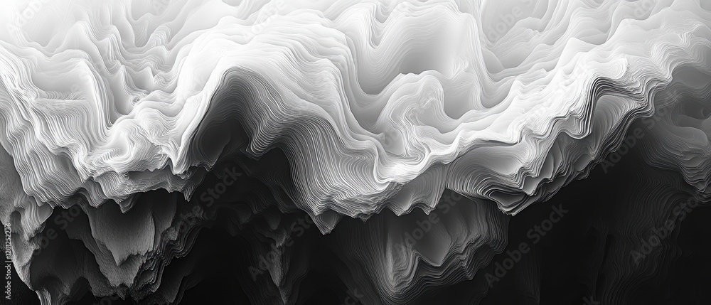 Poster fusing dynamic gradient layers in a high fidelity abstract digital environment