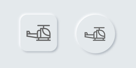 Aviation line icon in neomorphic design style. Airplane signs vector illustration.