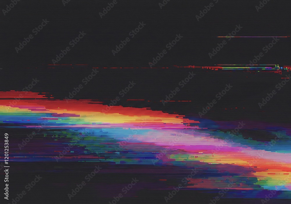 Poster creative glitch texture, video background static color noise glitch error video damage bad interfere