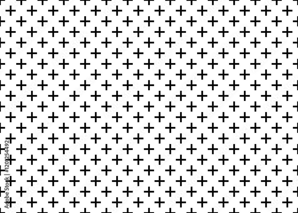 Poster plus cross seamless pattern. mathematics geometry background. plus symbols background. cross pattern