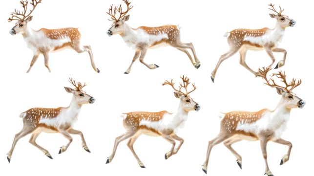 Reindeer in Motion on Clear Background Generative AI - Powered by Adobe