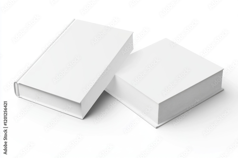 Poster a pair of small white boxes stacked on top of each other