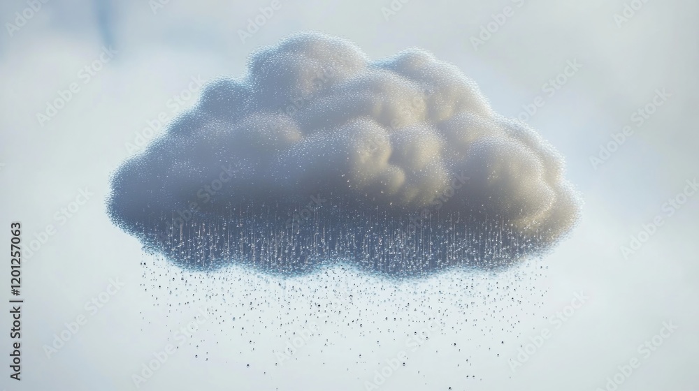 Poster a cloudy formation with rain falling from it, ideal for weather or climate-related themes