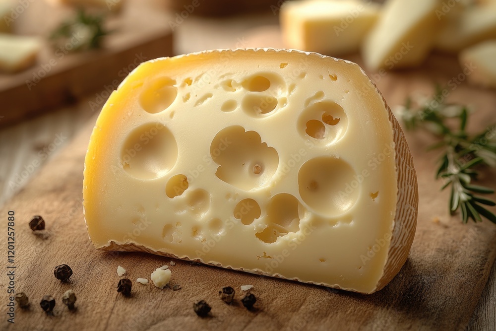Poster a piece of cheese sits on top of a cutting board, ready for use in various recipes