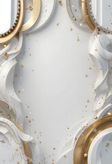 Elegant White Gold Abstract Art Design Background