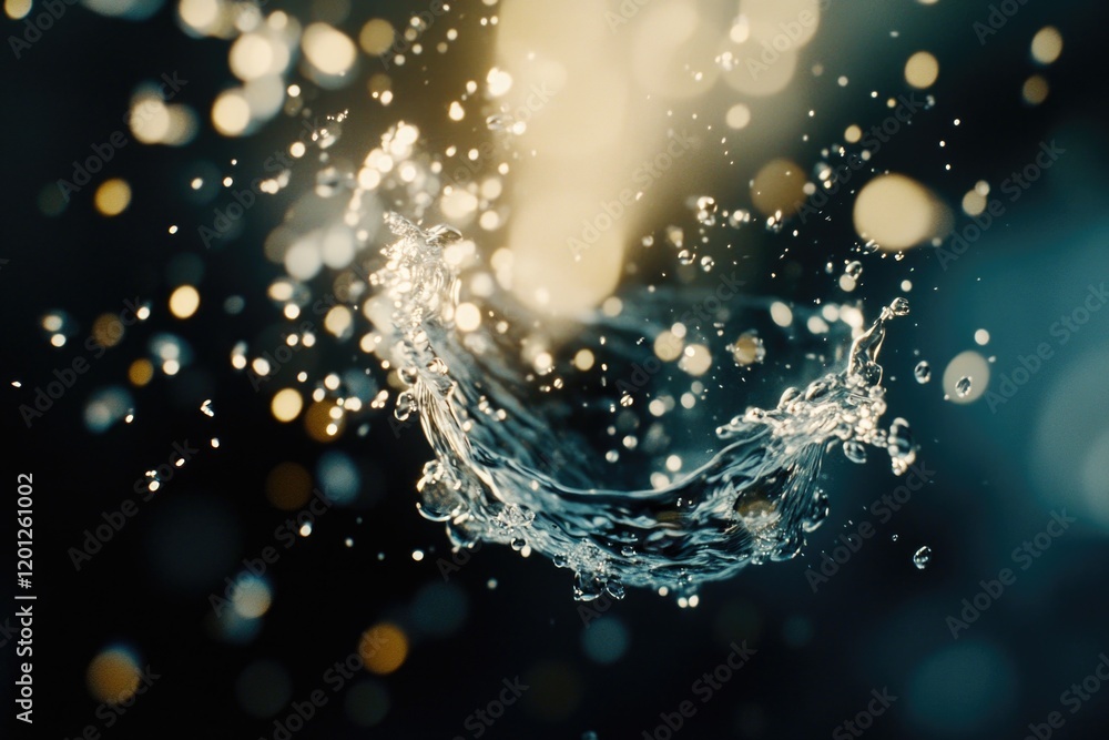 Aufkleber a close-up shot of a water splash on a black background, perfect for use in design projects or as a 