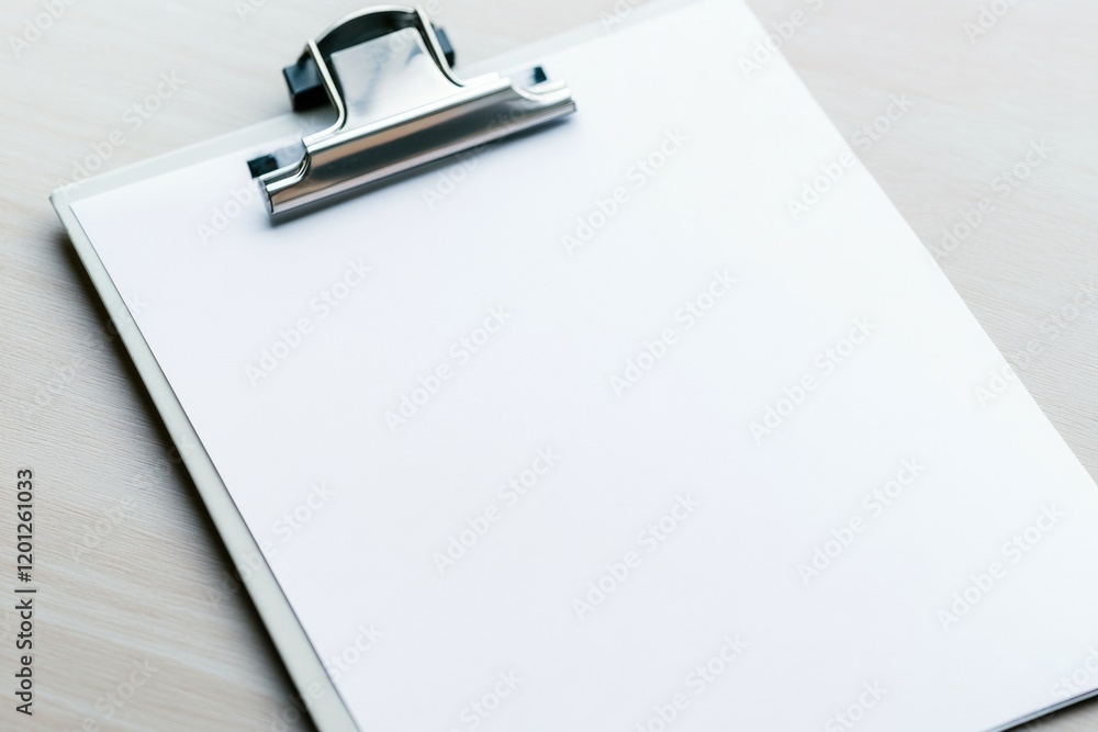 Aufkleber a clean and empty clipboard with a white sheet of paper, suitable for note-taking or organization