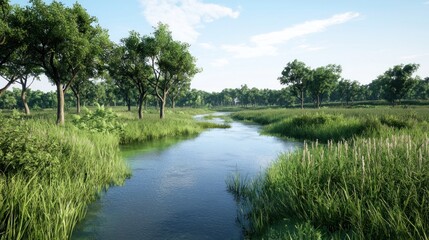 Fototapeta premium Tranquil River Landscape