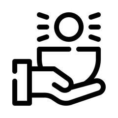 Begging Hand line icon