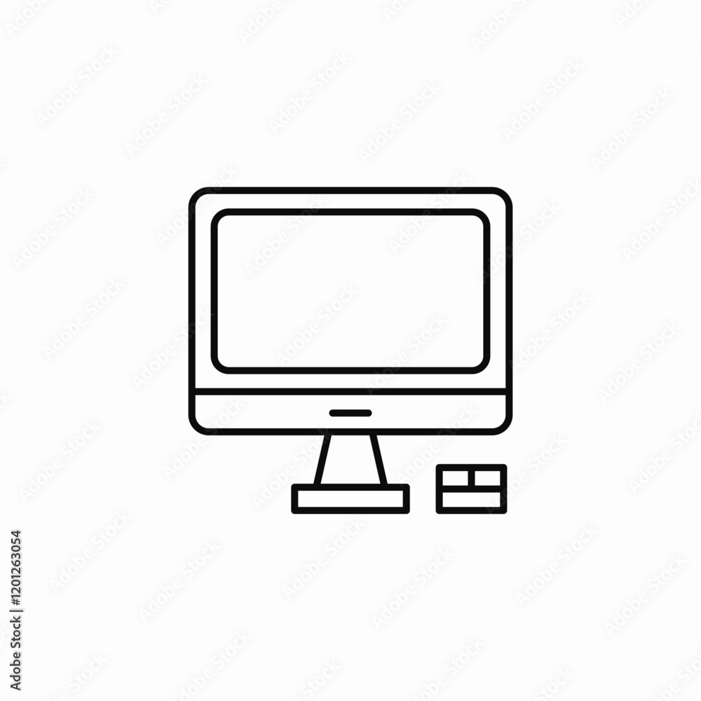 Poster computer monitor screen display icon vector sign
