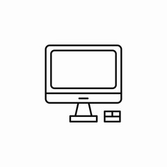 Computer monitor screen display icon vector sign