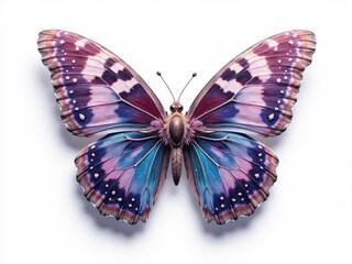 Purple, Teal, and Pink Butterfly Specimen
