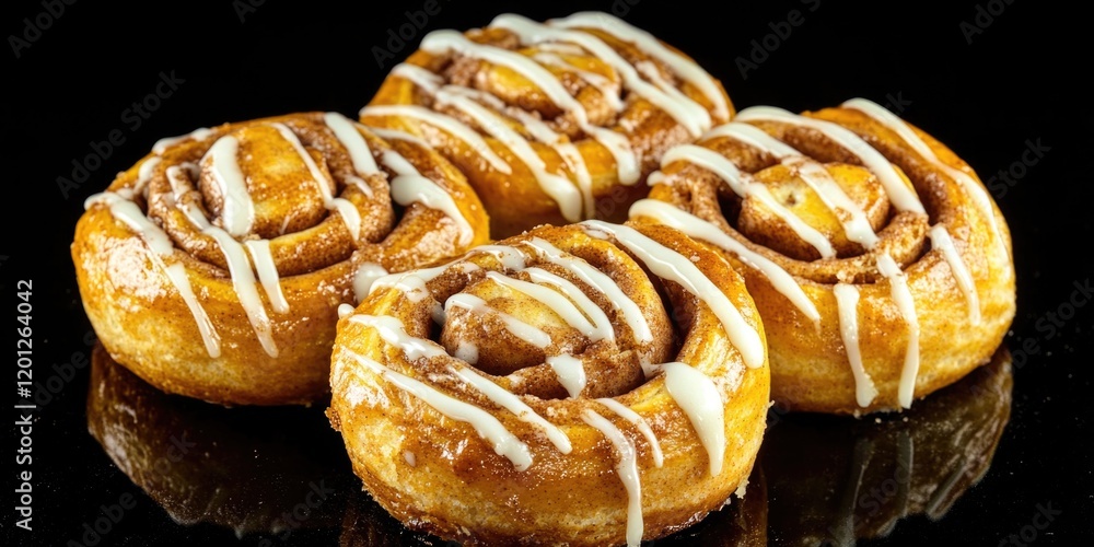 Poster a close-up view of a group of colorful doughnuts with sweet icing