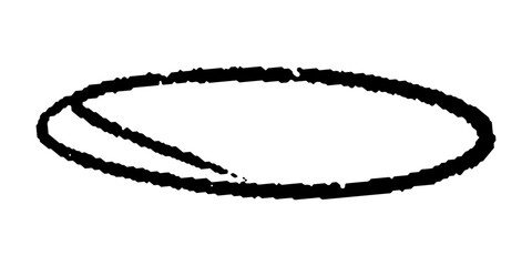 Chalk circle frame. Hand drawn crayon pencil round form. Doodle chalk oval element for text. Vector illustration. Bullet journal design