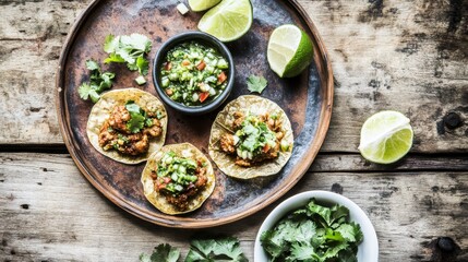 Mouthwatering Mexican Tacos with Zesty Lime and Fresh Herbs